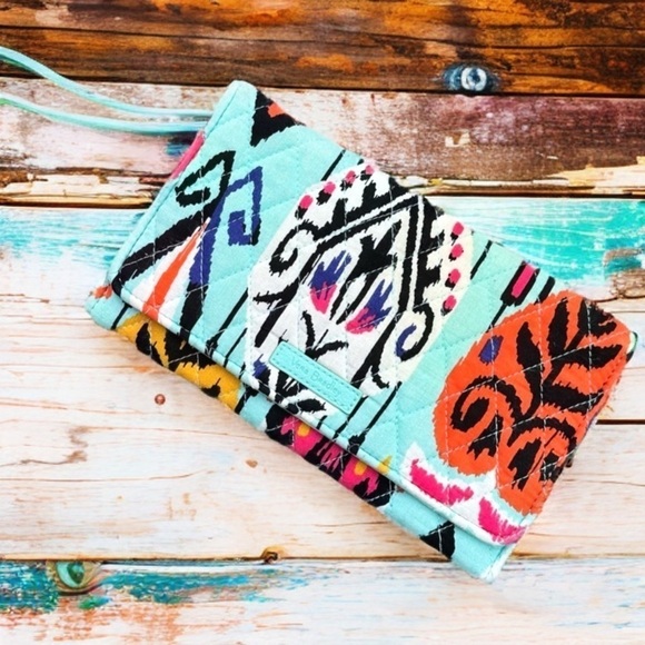 GUC Vera Bradley All in One/ Three in One Trifold Wristlet Pueblo Teal P… - Picture 8 of 13